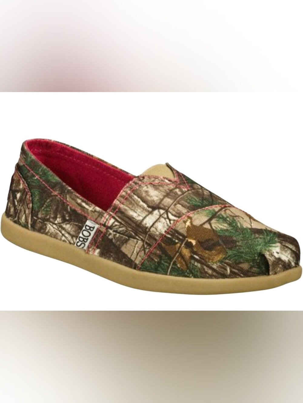 BOBS Skechers Women's Camo Slip-On Casual Flats Size 6